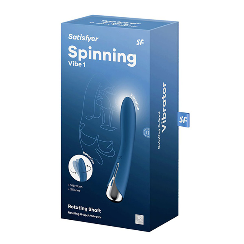 Синий вибратор 17,8см для G-точки Satisfyer Spinning Vibe 1 Rotating G-Spot Vibrator Blue