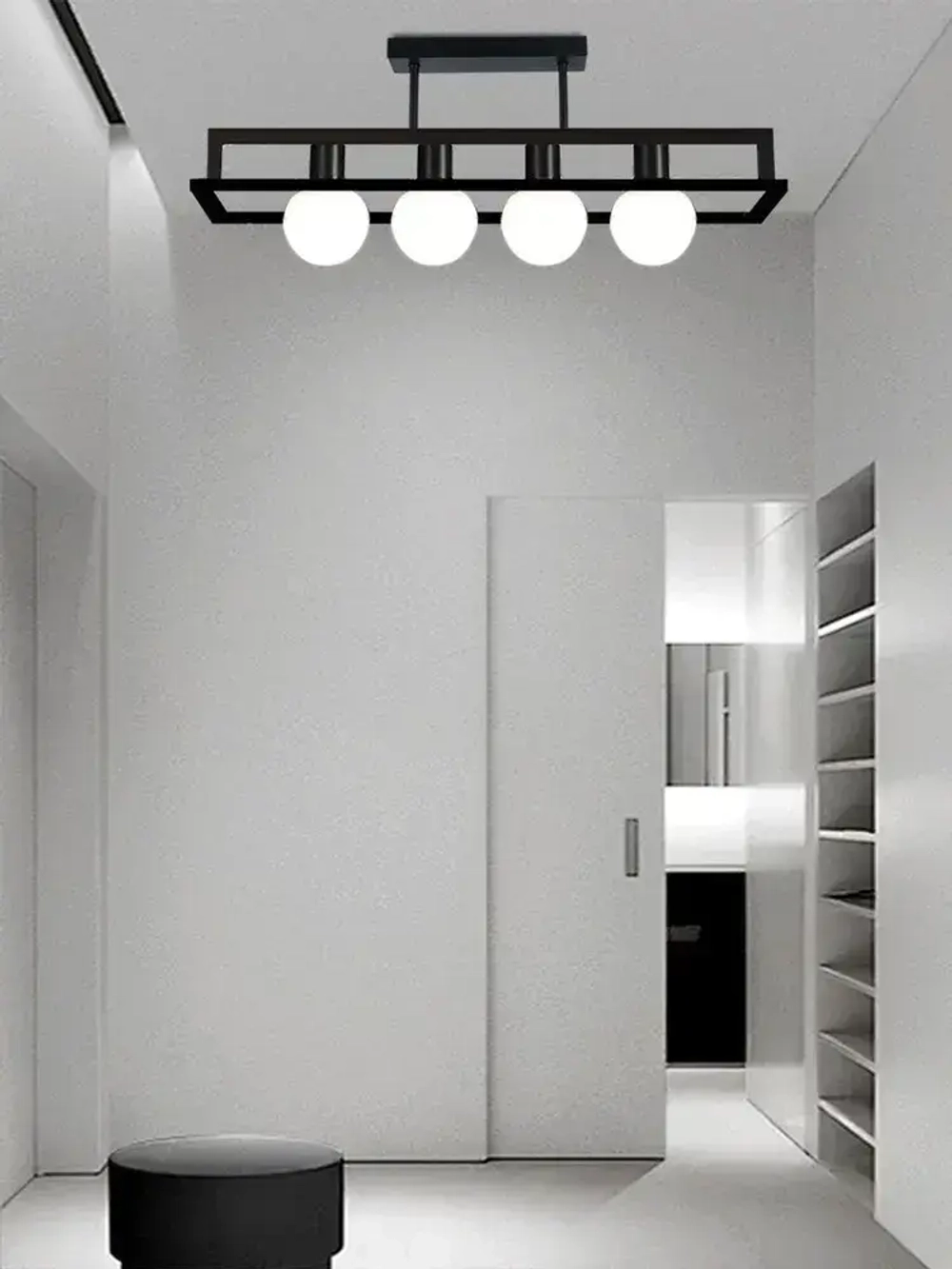 Люстра потолочная на кухню,в гостиную,светильник лофт,черный,E27,AYHOME