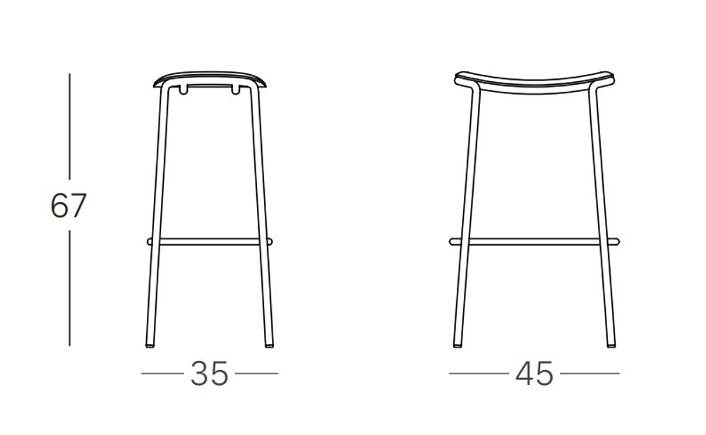 Табурет деревянный полубарный Scab Design Trick Wood, матовое золото, черный дуб