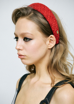 Твидовый ободок в красном цвете