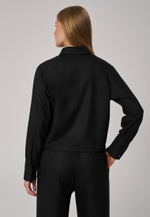 Рубашка-жакет укороченная черная