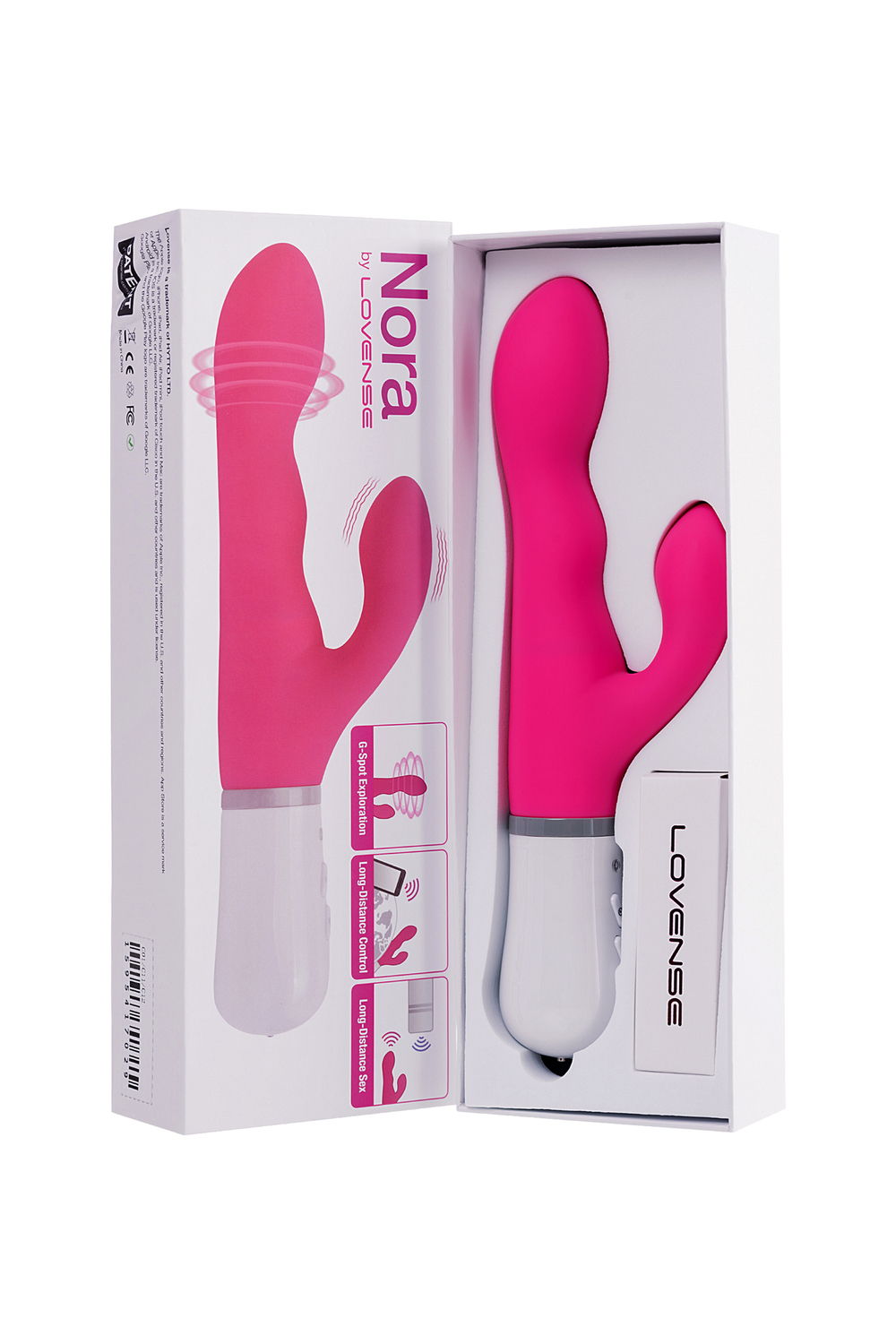 Вибратор Lovense Nora с клиторальным стимулятором розовый 20 см