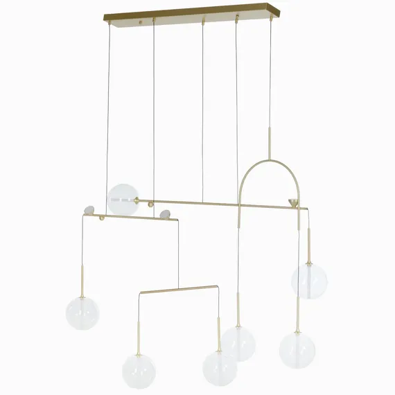 Подвесной светильник Balance 142х36 см, прозрачный, золотистый