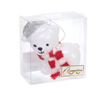 Елочная игрушка "Милый мишка" 8*4*9 см, Серебро (Серпантин)