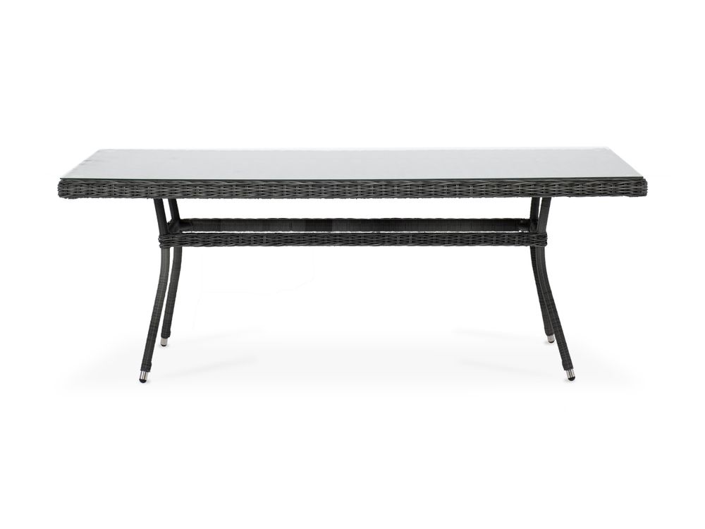 "Латте" плетеный стол из искусственного ротанга 200х90см, цвет графит