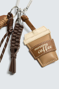 ZARA БРЕЛОК С НЕСКОЛЬКИМИ ПОДВЕСКАМИ, КОРИЧНЕВЫЙ