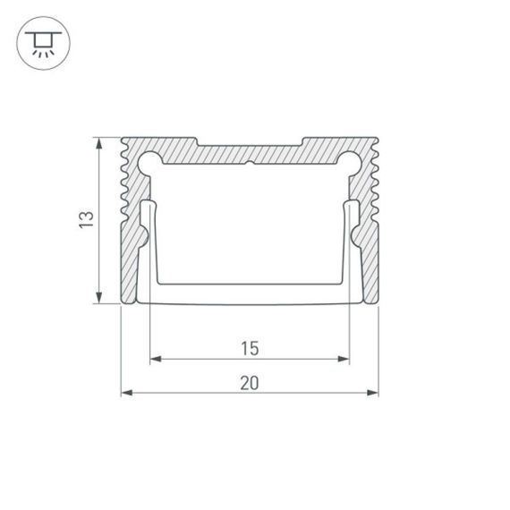Профиль Arlight SL-SLIM20-H13-3000 ANOD 036036