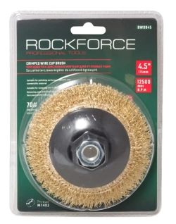 Кордщетка дисковая латунная для УШМ 100мм, в блистере RockForce##Rock FORCE RF-BWD004