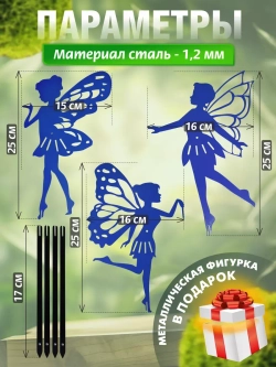Феи комплект 3 шт синие