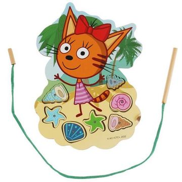 Деревянная игрушка-рыбалка «Три кота. Карамелька на море» терм. пакет Буратино
