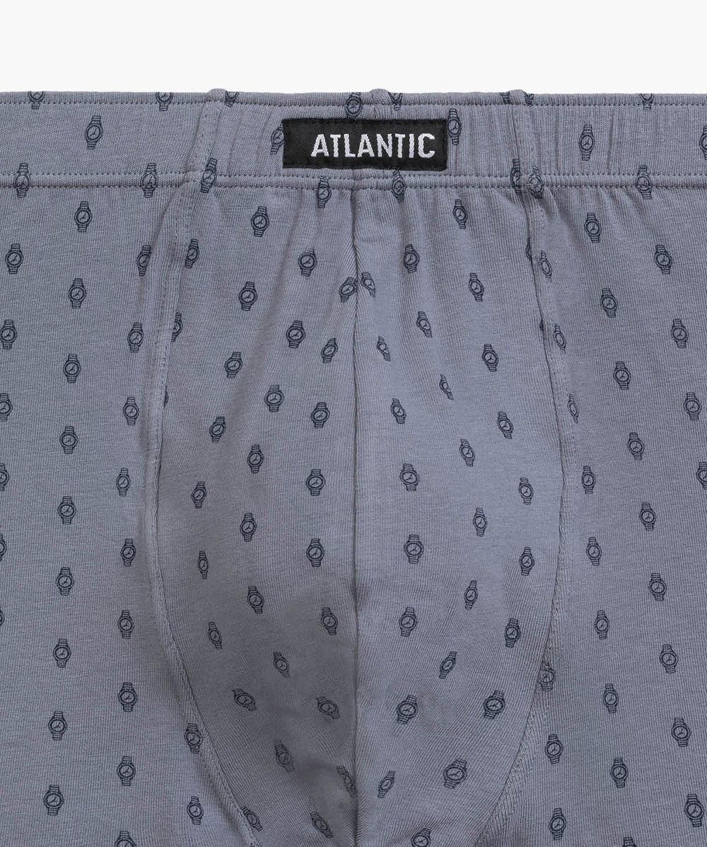 Мужские трусы шорты Atlantic, набор из 3 шт., хлопок, темно-синие + серые + темно-голубые, 3MH-195