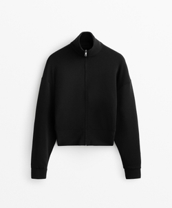 Oysho Толстовка мягкая на ощупь модальная с высоким воротником, черный