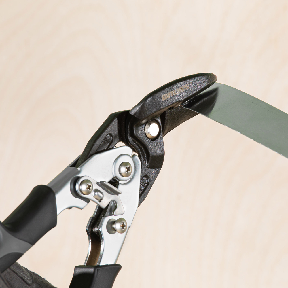 Ножницы по металлу "Piranha", усиленные, 255 мм, прямой и левый рез, сталь СrMo, двухкомпонентные рукоятки Gross