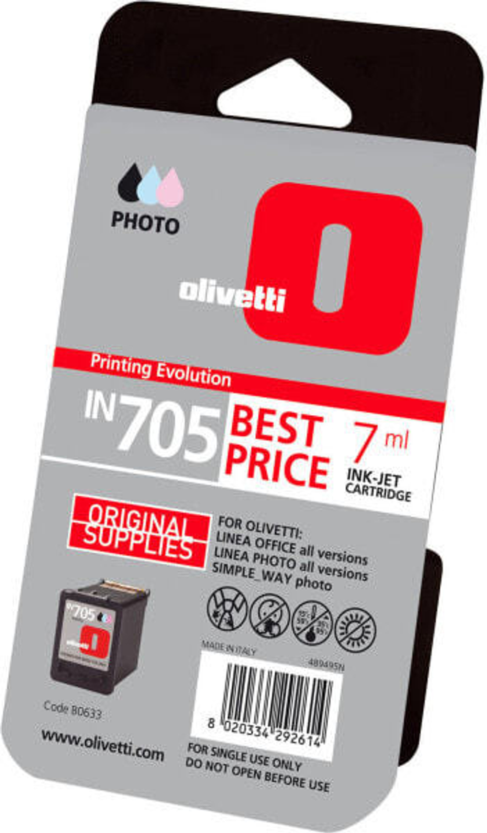 Картриджи Olivetti B0633 - Original - Dye-based ink - Photo black - Olivetti - Linea Office - Office Wifi - Photo - Simple Way Photo - Inkjet printing