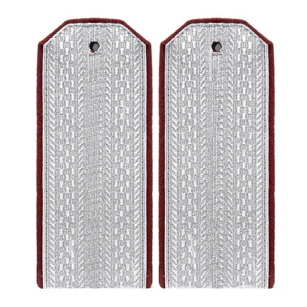 Погоны казачьи серебристые с краповым кантом