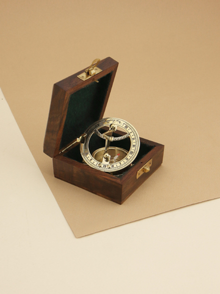 Nautical Морской компас в деревянном футляре