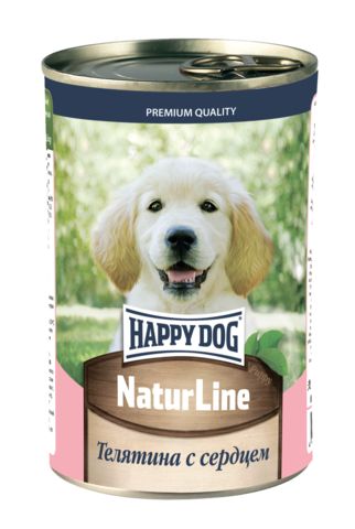 Happy Dog Natur Line для щенков телятина с сердцем 410 г