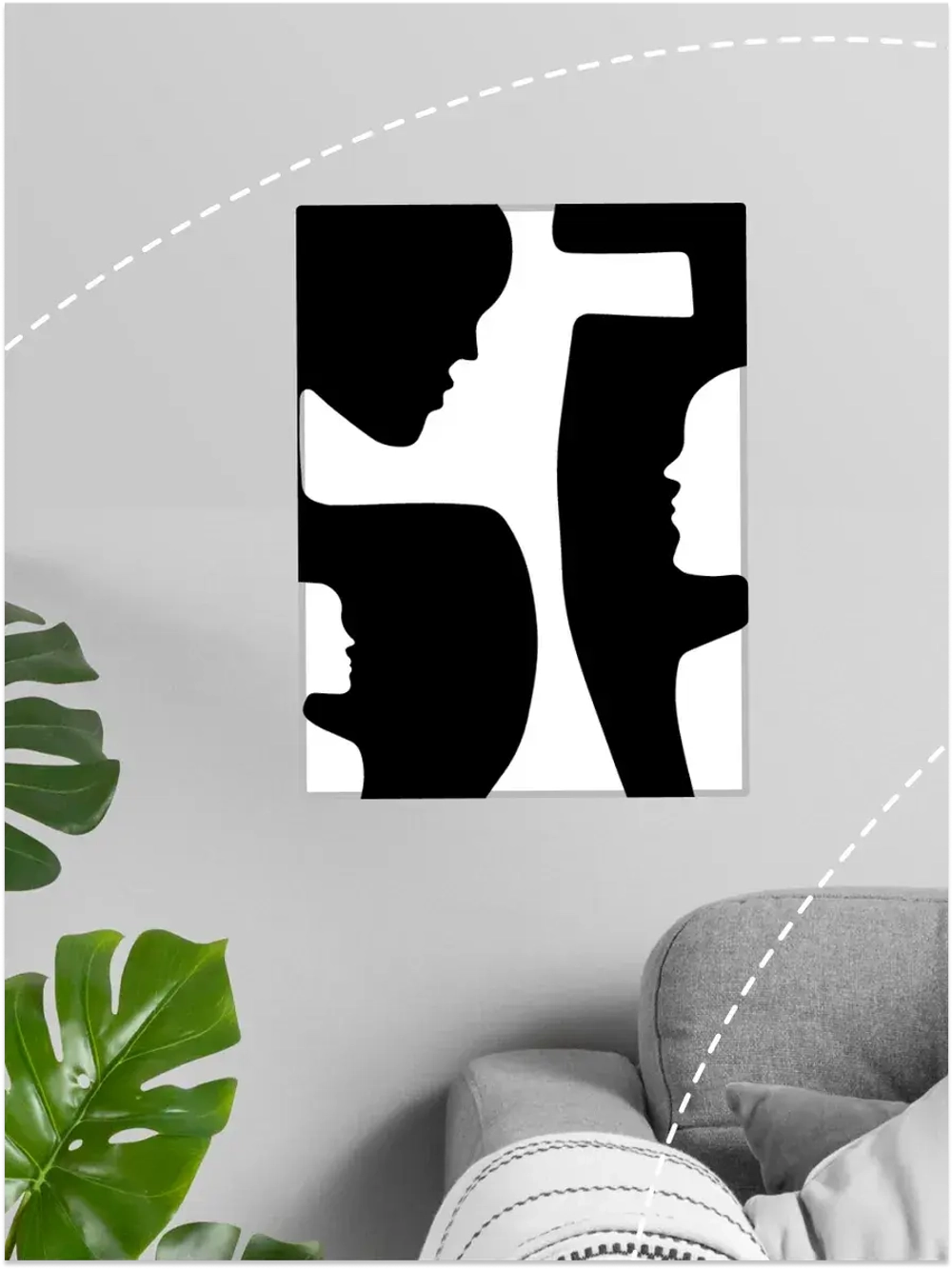 Картина по номерам черно-белая