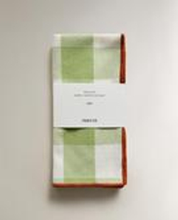 ZARA HOME САЛФЕТКИ В КЛЕТКУ (НАБОР ИЗ 2 ШТ.), ЗЕЛЕНЫЙ