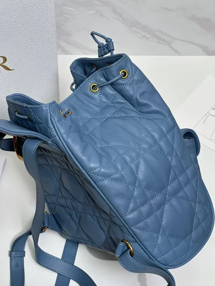 Рюкзак Dior Caro синий, модель среднего формата