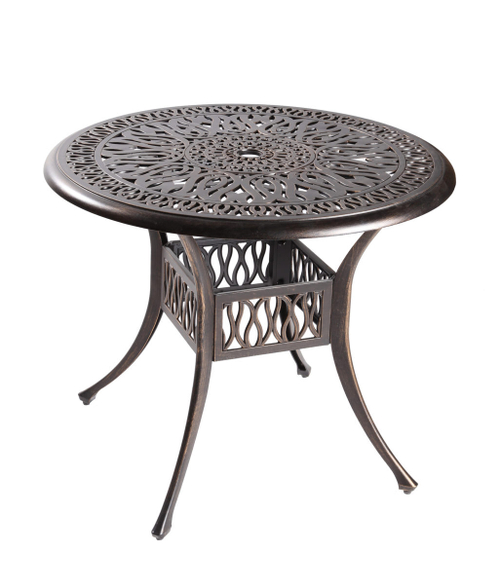 Стол из литого алюминия ФЕНИКС «FENIX» D90 — Бронза