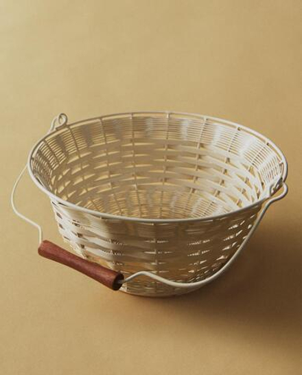 Zara Home Корзина из металла, цвет кремовый, 25 см
