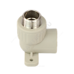 Угольник PP-R комбинированный серый Дн 20х3/4" НР с креплением VALFEX 10121120Г