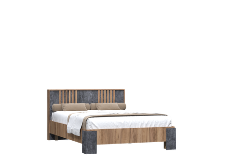 Марракеш Кровать 1400 Дуб вотан / Цемент темный