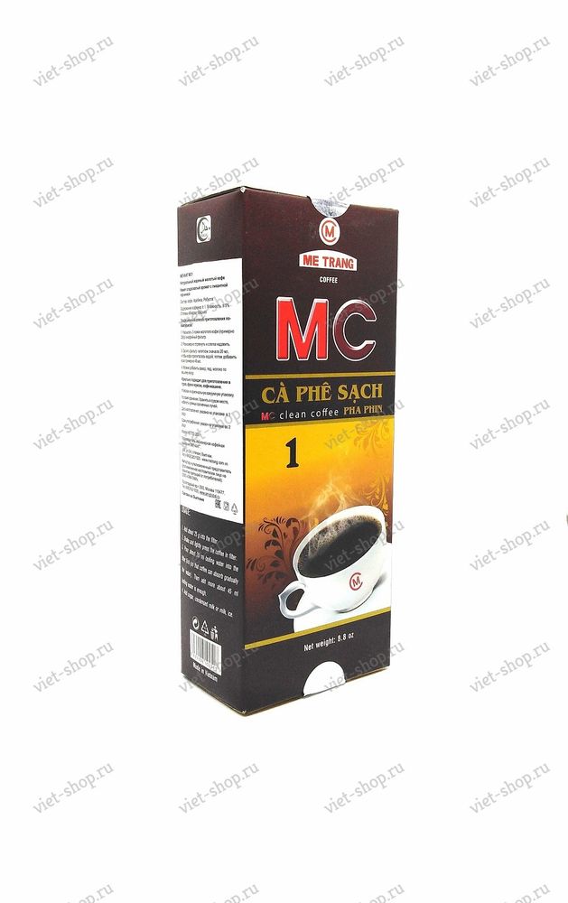 Вьетнамский молотый кофе Me Trang MC1 (low caffeine), смесь 2-х сортов, 250 гр.