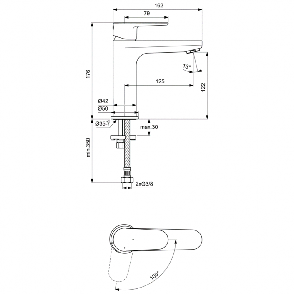 Смеситель Ideal Standard CERAFINE MODEL O BC700AA для умывальника