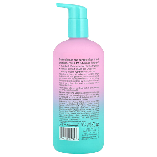 Giovanni, Eco Chic® Kids, ежедневный шампунь и кондиционер 2 в 1, для всех типов волос, 487 мл (16,5 жидк. унц.)