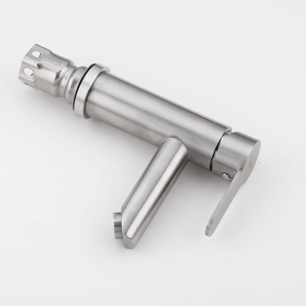 Смеситель для раковины 35к F10801 FRAP (литой, п/гайку, САТИН, нерж.сталь)