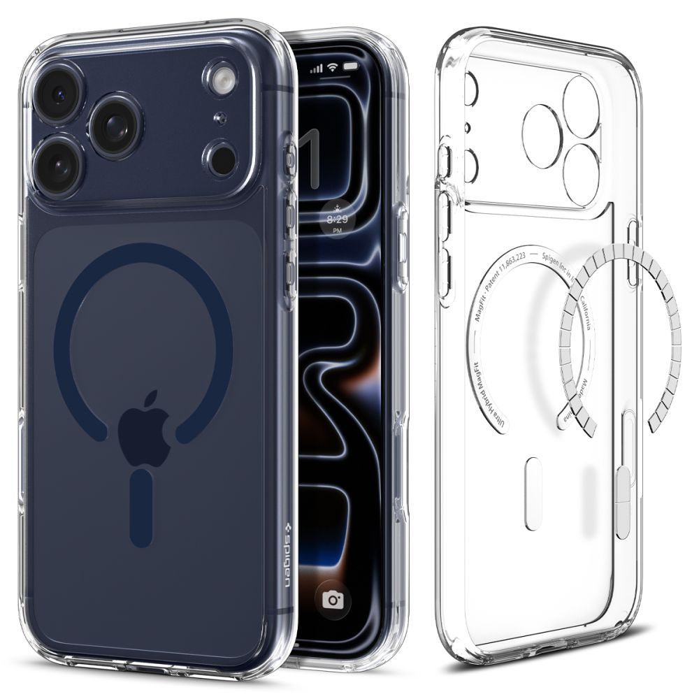 Чехол Spigen Ultra Hybrid Magsafe для iPhone 17 Pro, clear deep blue