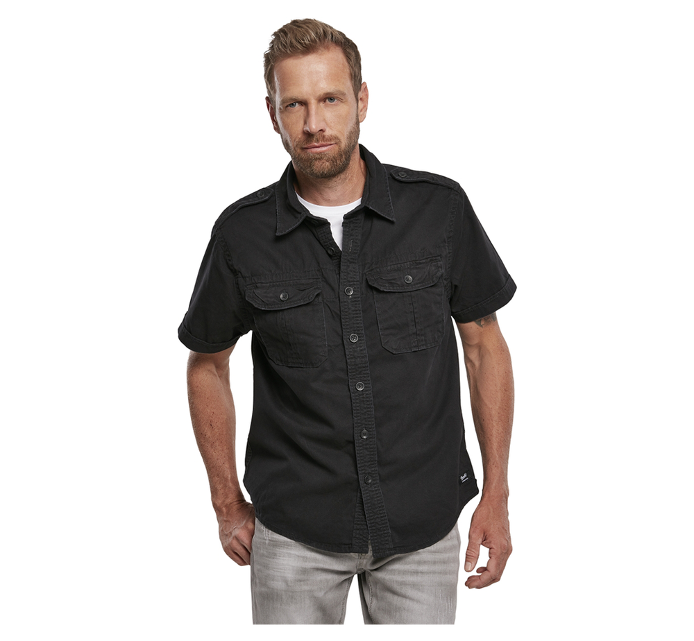 Brandit VINTAGE SHIRT SHORT SLEEVE black