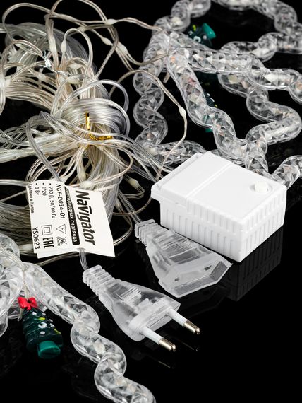 Гирлянда Бахрома "Звезды и Елки" 3*0,6м 38242