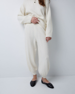 Брюки из смесового кашемира молочный