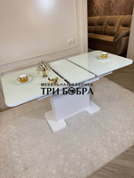 Кухонный раскладной стол "Монро", белый глянец