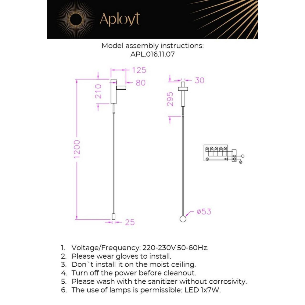 Настенный светодиодный светильник Aployt Aga APL.016.11.07