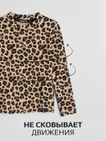 Леопардовый лонгслив базовый для девочки