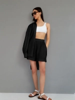 Костюм - пижама с шортами из муслина домашний оверсайз