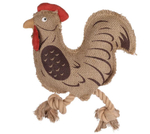 Игрушка с верёвкой "Петух", 5,5 см Д х 23 см Ш х 23 см В, джут, коричневый, Flamingo