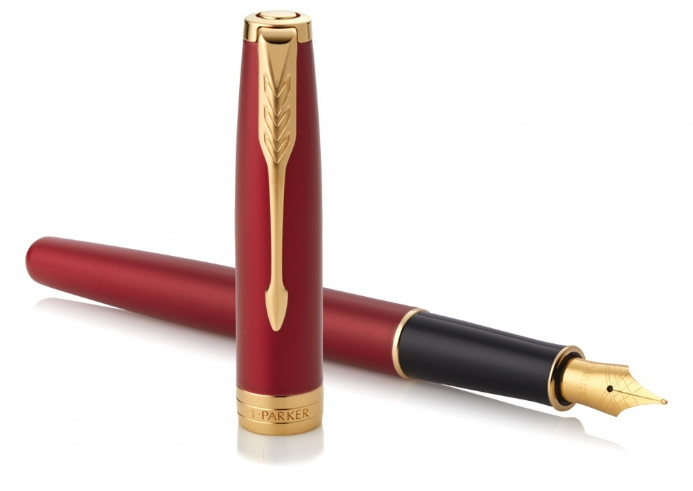 Перьевая ручка Parker Sonnet Red GT Intense 1931473, перо: F, цвет чернил: black, в подарочной упаковке