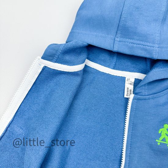 Толстовка из футера на молнии, Сине-голубая