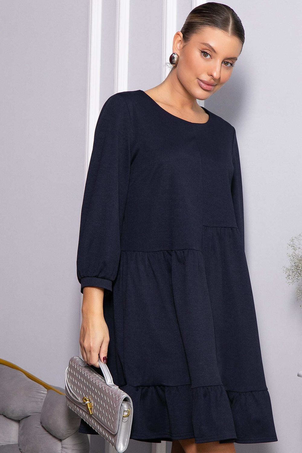 Платье бохо трикотажное Млада (темно-синее) П14411-8М LT Collection