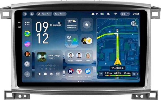 Магнитола для Toyota Land Cruiser 100, Lexus LX470 2002-2007 (климат на цветном экране) - Teyes CC4-PRO монитор 10.36" 2K QLED на Android 13, Snapdragon 778G, AI, CarPlay, DSP, 4G SIM-слот