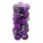 Новогодние шары 6 см (набор 24 шт) «Микс фактур», фиолетовый