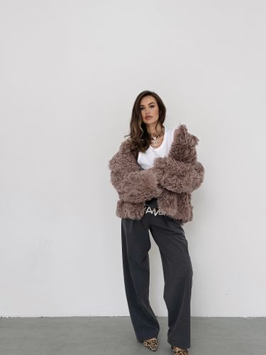 Шуба из овчины (розовый)