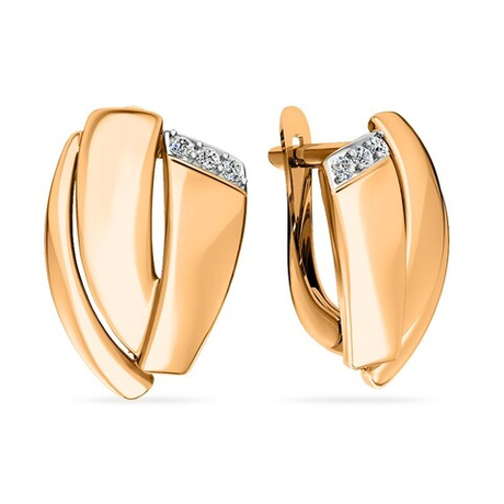 Серьги из золота 585 пробы с Фианит