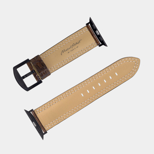 Ремешок для Apple Watch Ultra 49mm из кожи аллигатора, коричневого цвета