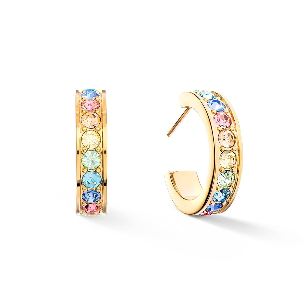 Серьги-пусеты Coeur de Lion Multicolor Pastel Gold 0131/21-1590
